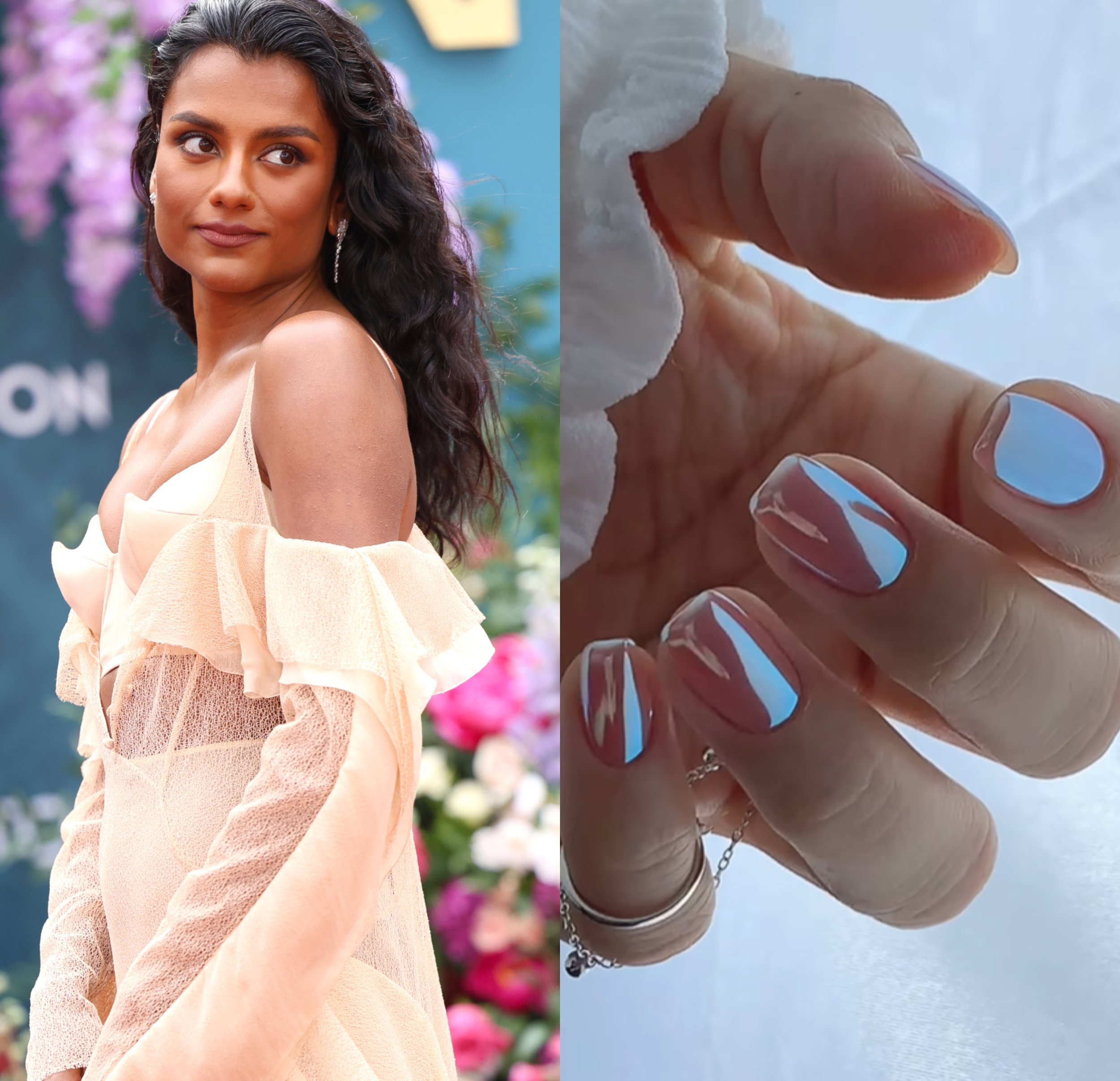 Minimalistyczny manicure wraca do łask. Glass nails to zadbane paznokcie w stylu Simone Ashley z “Bridgertonów”