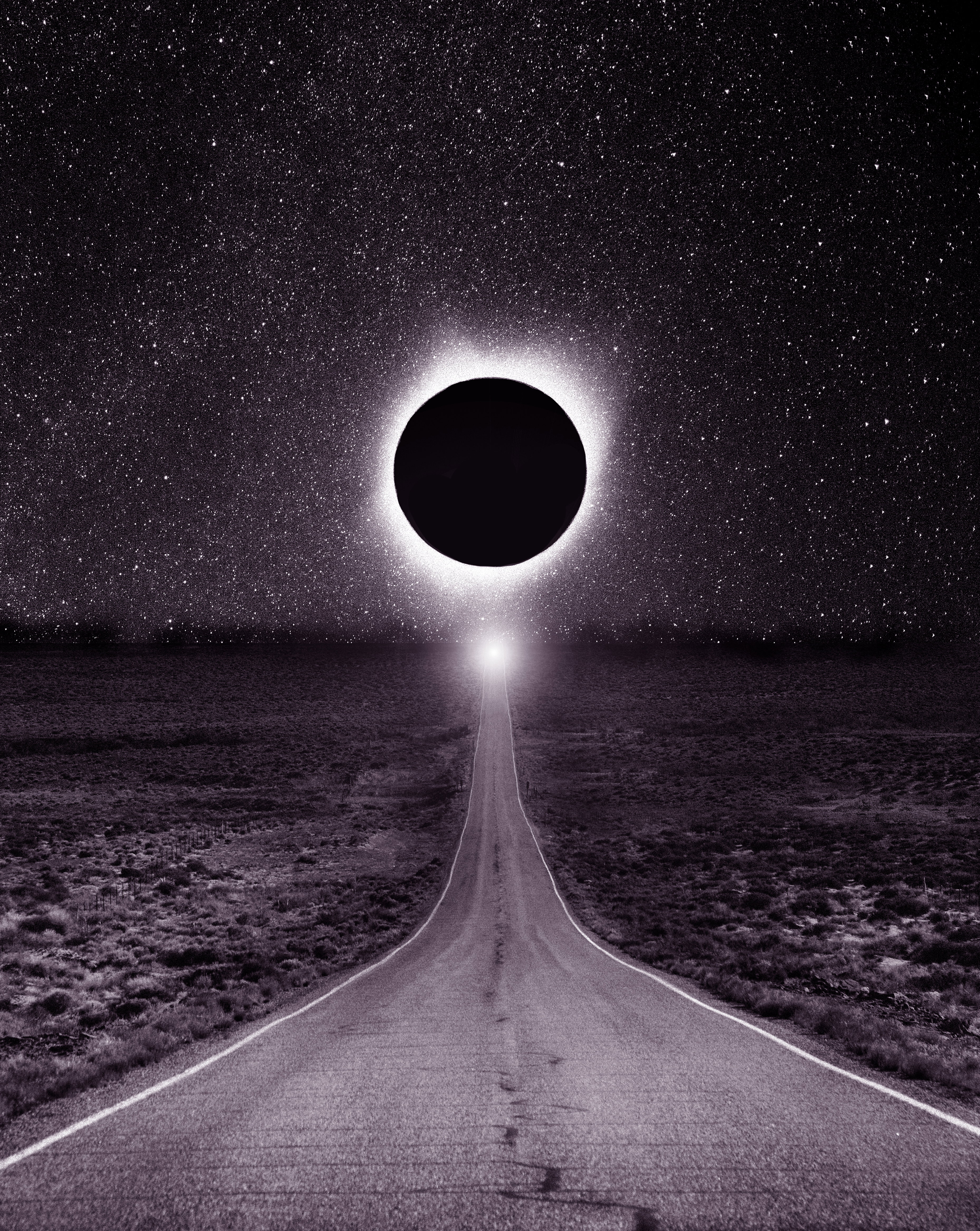 Solar eclipse abstract composite.