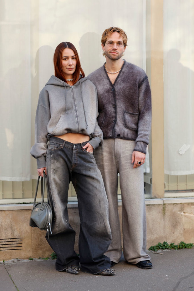Street Style - szare jeansy