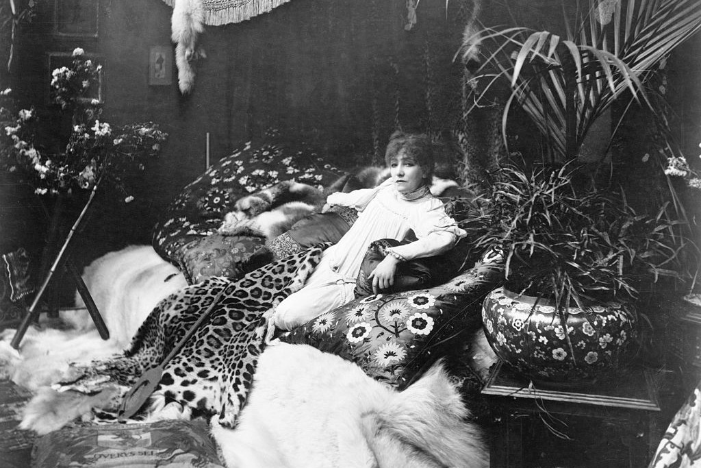 Sarah Bernhardt Relaxing in Salon
