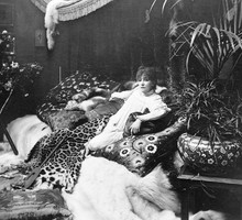 Sarah Bernhardt Relaxing in Salon