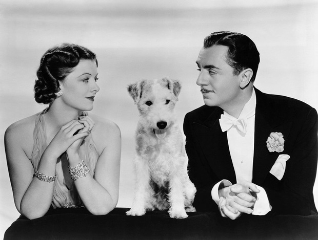Myrna Loy, Asta, and William Powell