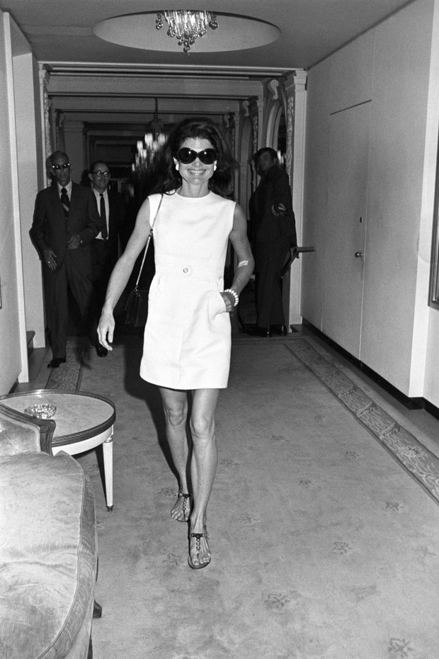 Jackie Kennedy Onassis Wearing a Minidress