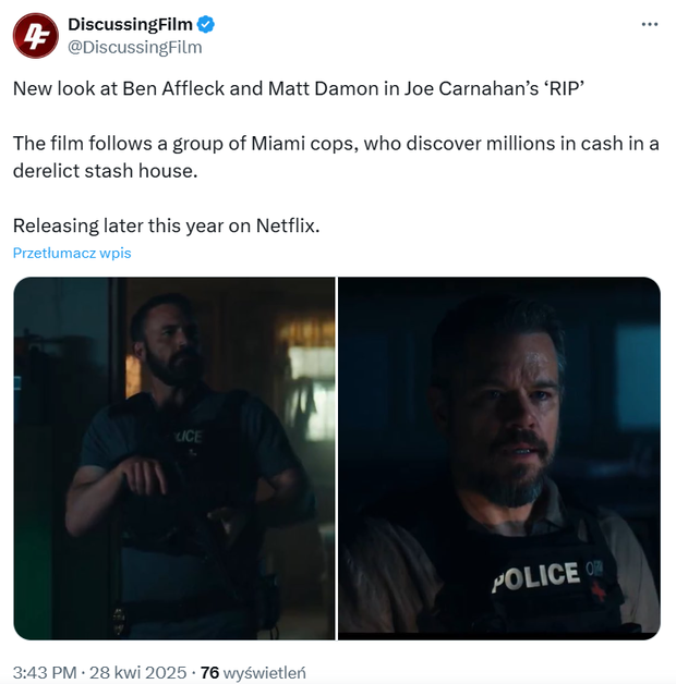 rip thriller policyjny ben affleck matt damon