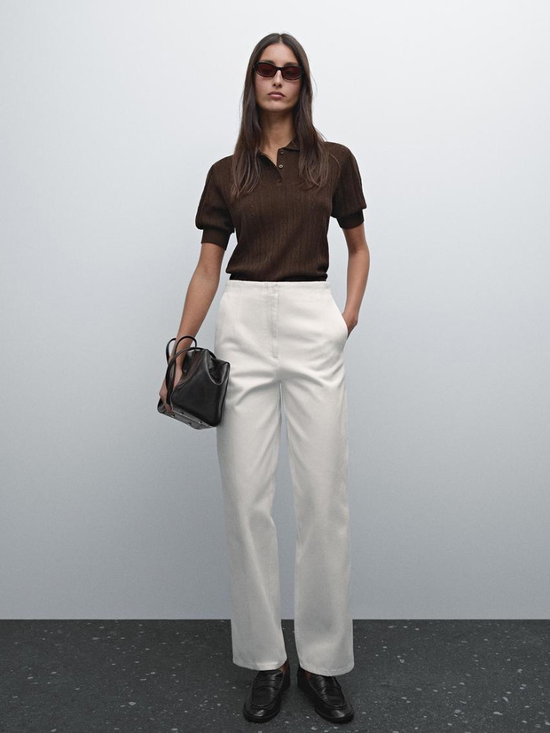 Massimo Dutti wyprzedaż, białe spodnie
