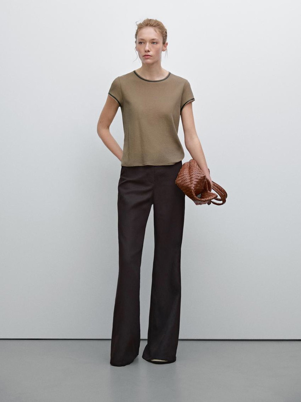 Massimo Dutti wyprzedaż, spodnie palazzo o dopasowanym kroju