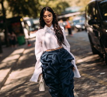 Niebieska spódnica midi H&M