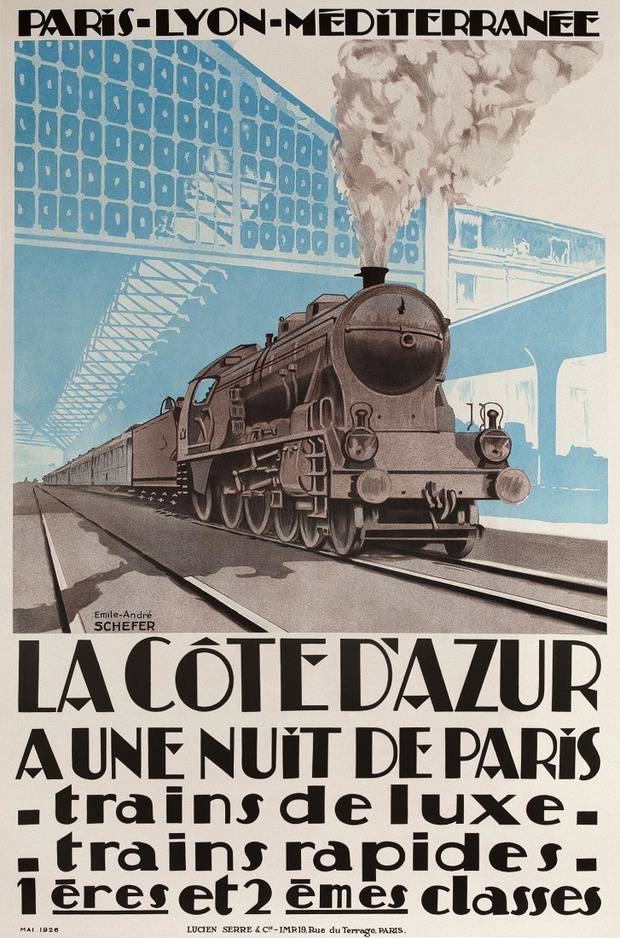Plakat promujący pociąg Le Train Bleu