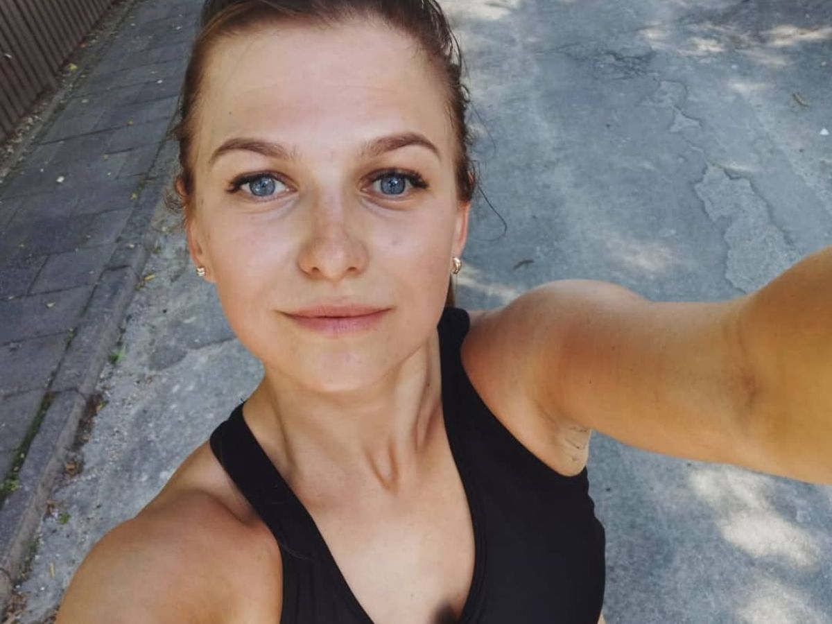 Anna Lewandowska komplecie jeansowym polskiej marki
