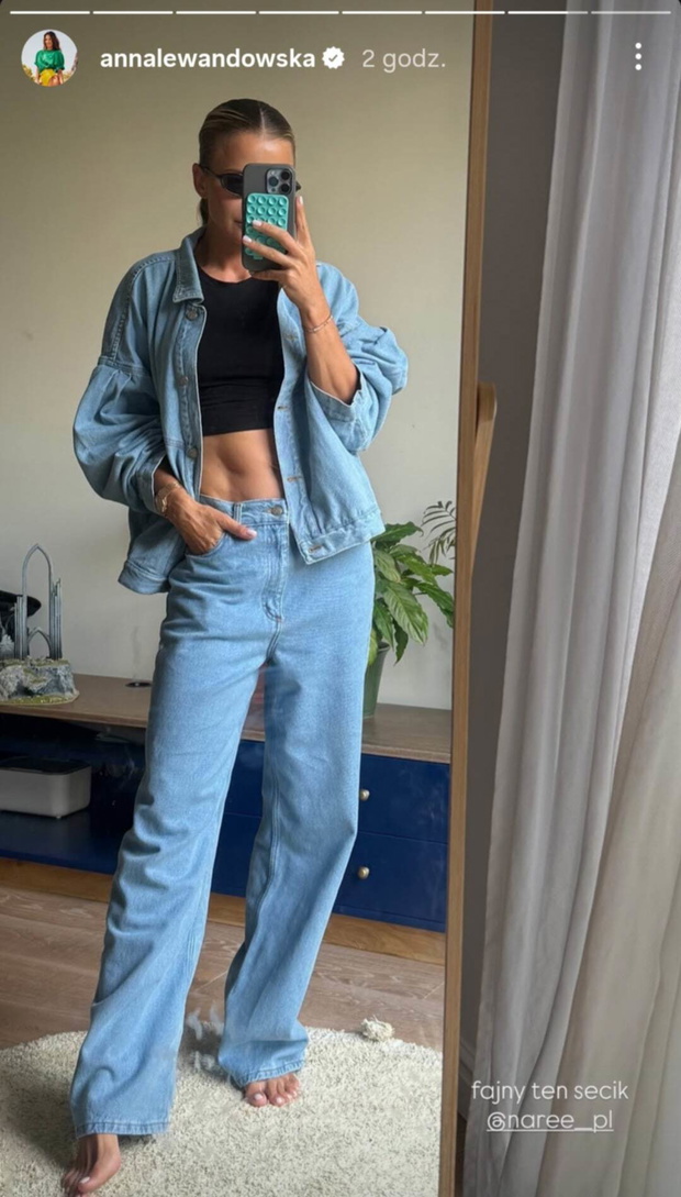 Anna Lewandowska nosi jeansowy komplet Naree