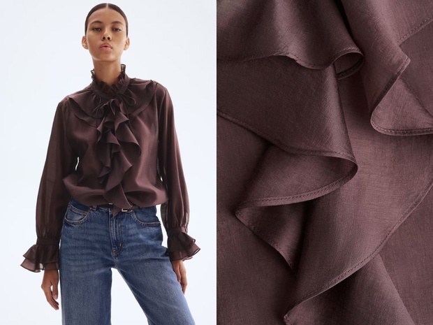 „Flounced blouse bordeaux” H&amp;M