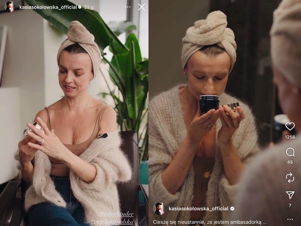 Kasia Sokołowska w kardiganie w kolorze „Ivory cloud”