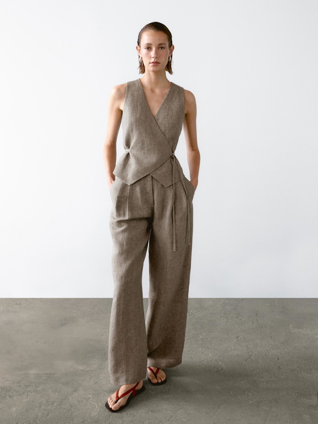 Linen waistcoat – zamiennik topu w stylu francuskim. Trend lata 2025