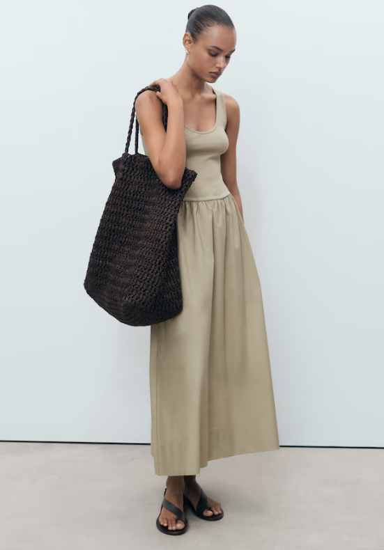 Sukienka maxi „fern green” z Mango na wyprzedaży
