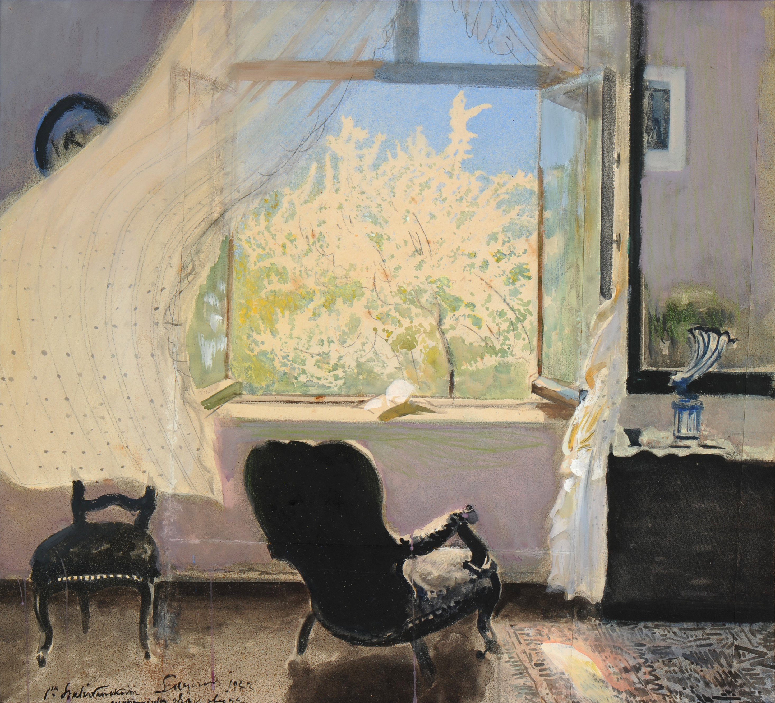 Leon Wyczółkowski (1852 – 1936), Wiosna – wnętrze pracowni artysty