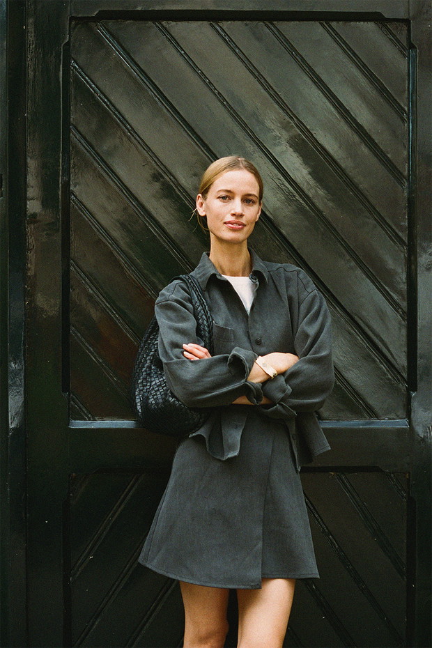 ZING DENIM SKIRT GRAPHITE, JENSEN DENIM SHIRT GRAPHITE