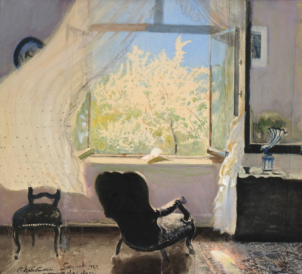 Leon Wyczółkowski (1852 – 1936), Wiosna – wnętrze pracowni artysty