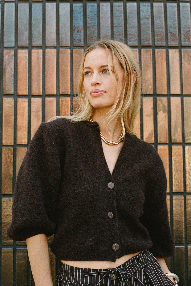 BRANDO WOOLEN CARDIGAN BROWN