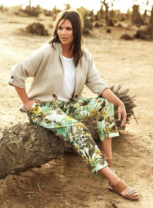 Candice Huffine w lookbooku kolekcji plus size Mango