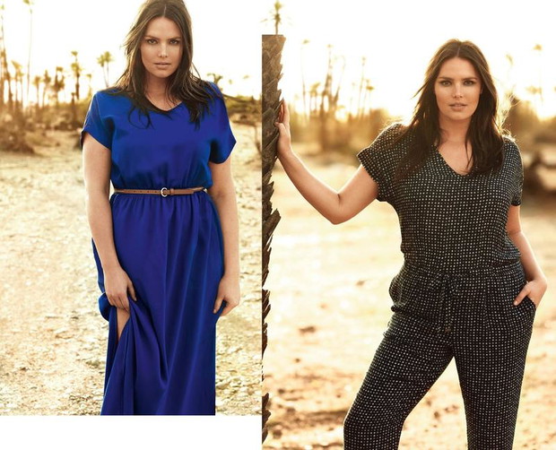 Candice Huffine w lookbooku kolekcji plus size Mango