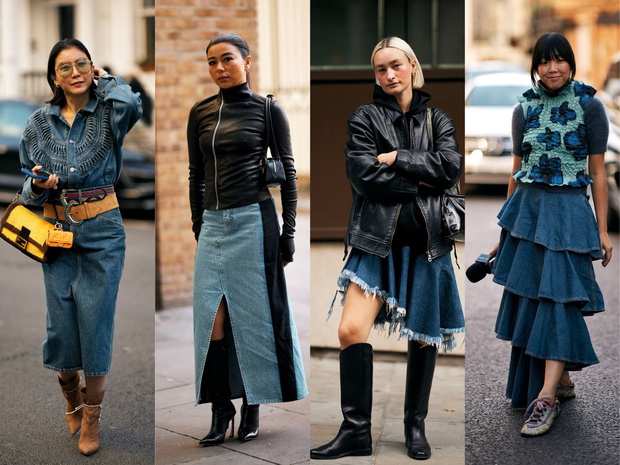 Jeansowe spódnice London Fashion Week 2025