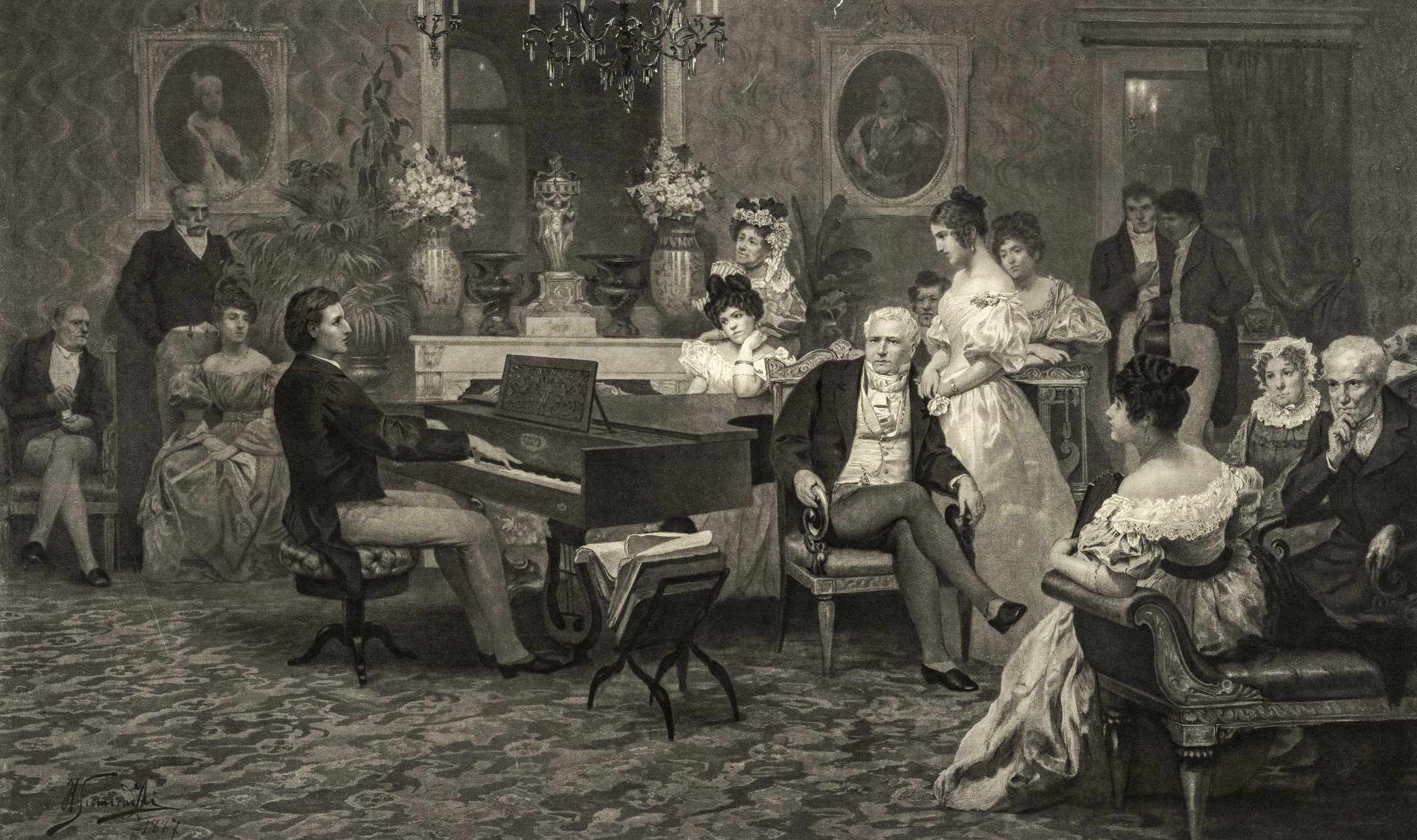 Frederic Chopin in the salon of prince Antoni Radziwiłł