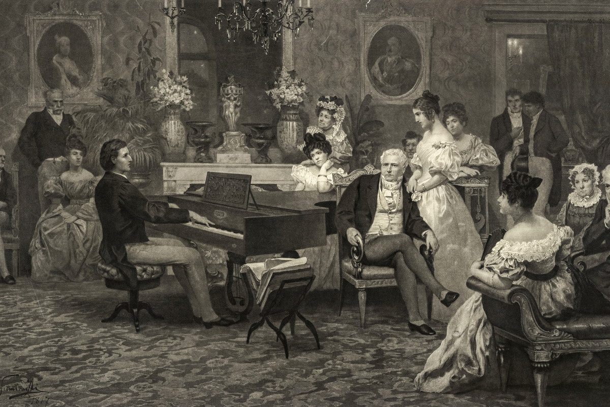 Frederic Chopin in the salon of prince Antoni Radziwiłł