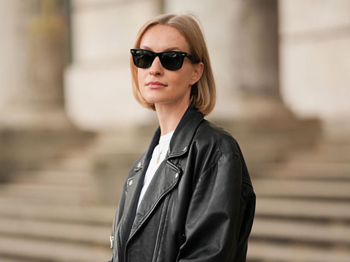 Skórzana kurtka vintage z H&amp;M na jesień