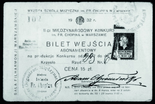 Bilet wejścia z 1932 roku