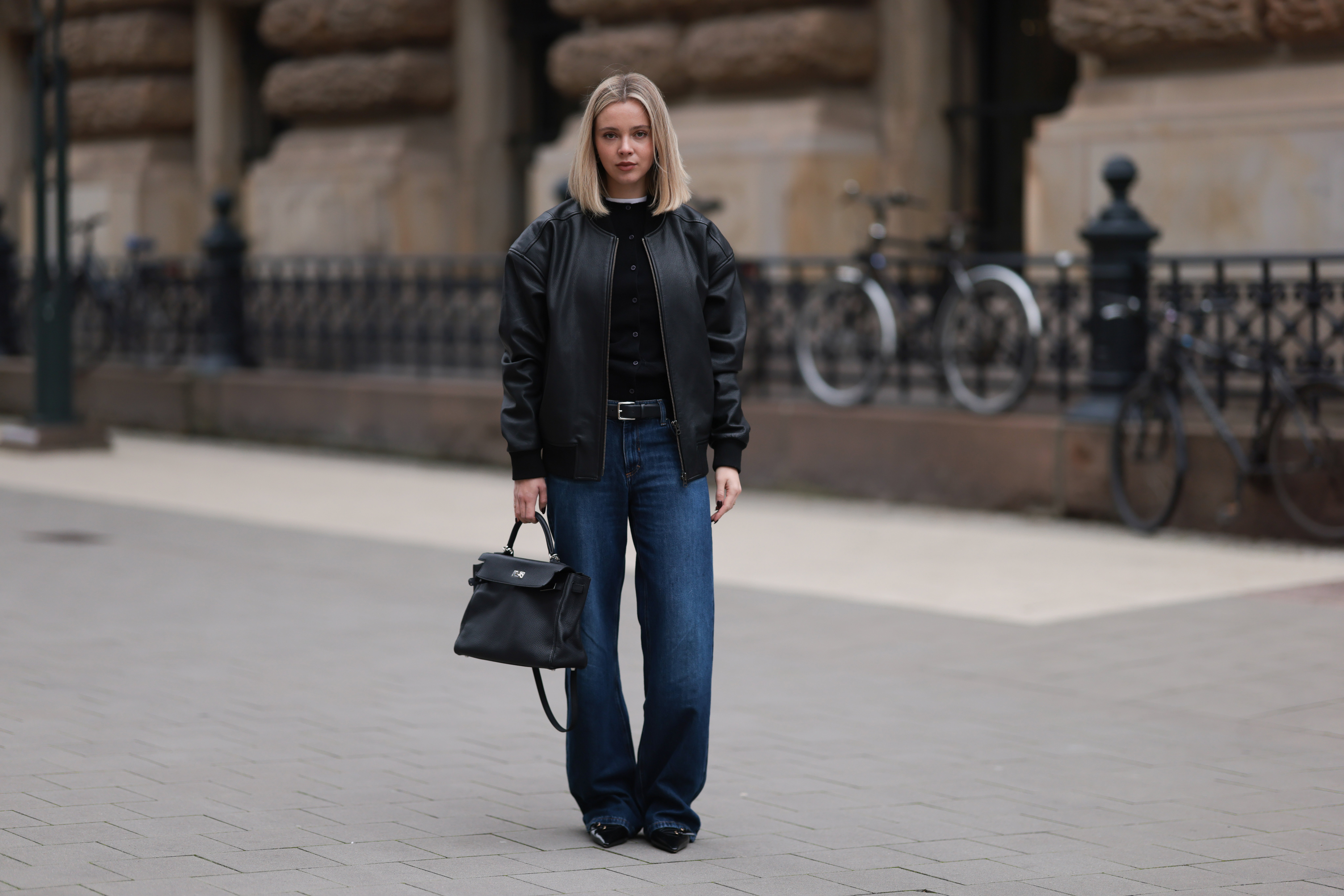 jeansy z wysokim stanem palazzo massimo dutti