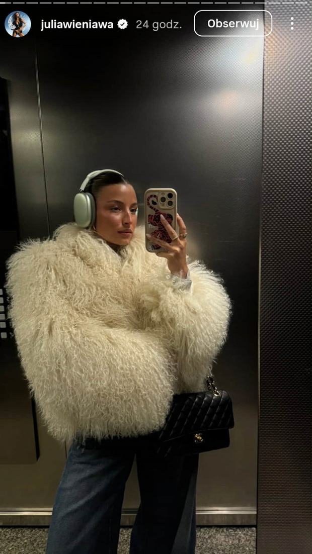 Julia Wieniawa lansuje futerko „fluffy” na zimę
