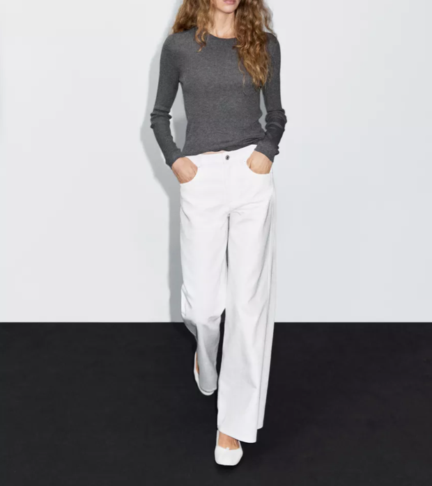 białe jeansy massimo dutti