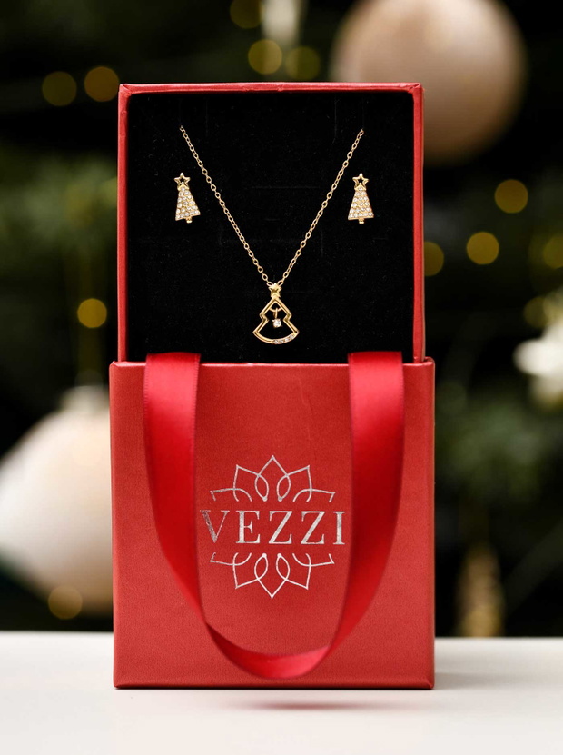 Zestaw Biżuterii Golden Tannenbaum Sparkle, Vezzi
