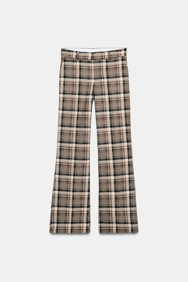 pastelowe spodnie w kratę, Zara