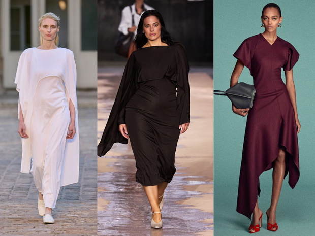 Modne sukienki na 2026: cape dress