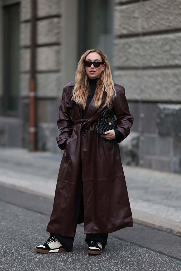 Florentine Leather Coat – płaszcz w czekoladowym brązie trend