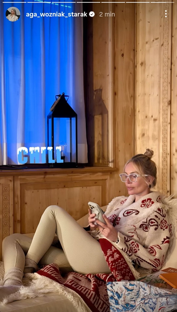 Agnieszka Woźniak-Starak w swetrze na mrozy
