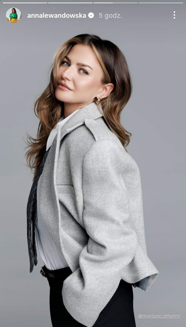 Anna Lewandowska w kurtce boxy jacket