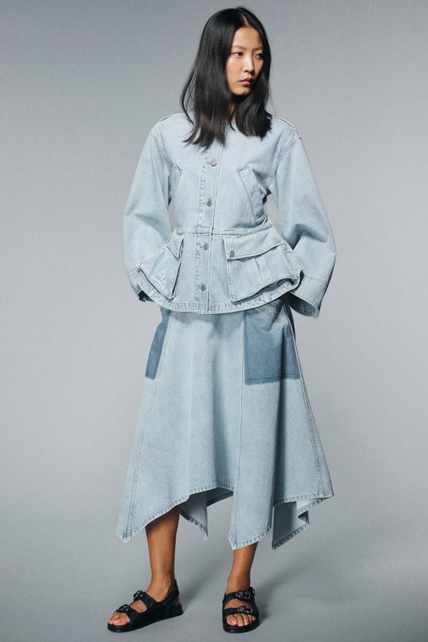 Rozkloszowana spódnica jeansowa Phillip Lim S26