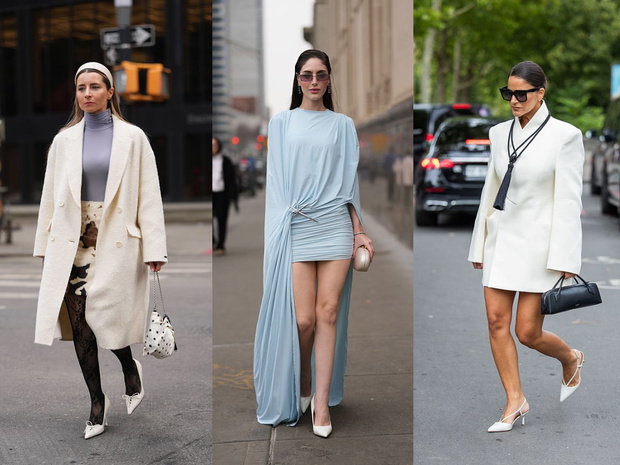 Jak stylizować jasnoszare czółenka „V-neck” wiosną?