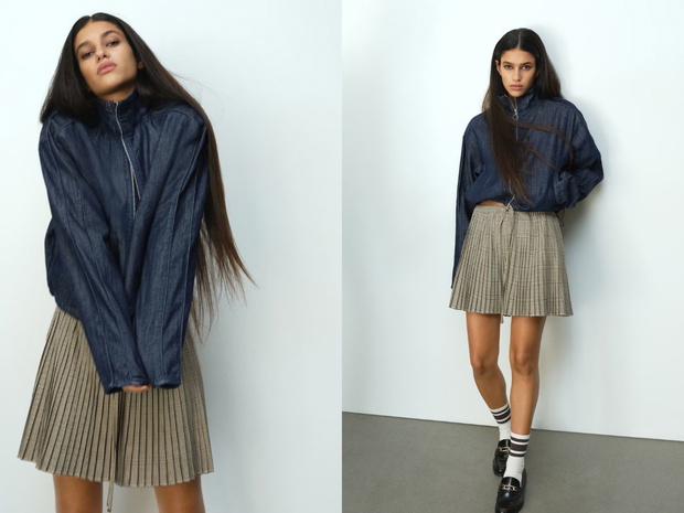 Jeansowa kurtka ze stójką H&amp;M