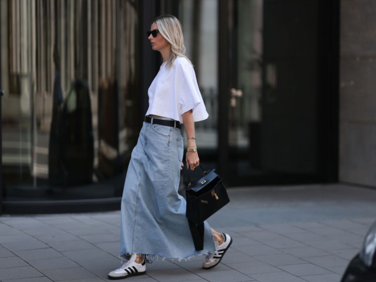 Jeansowa maxi w stylu lat 90. detronizuje midi