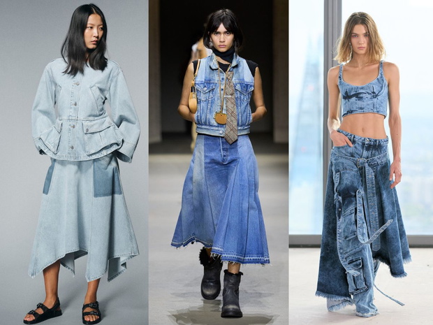 Jeansowa „sculpted denim poet skirt”