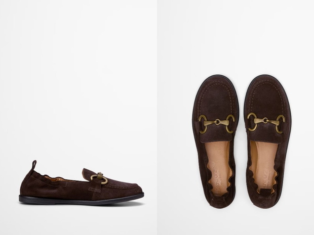 Skórzane loafersy z zatrzaskiem