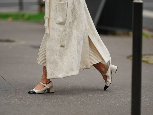 Jak stylizować „block heel ballerinas”