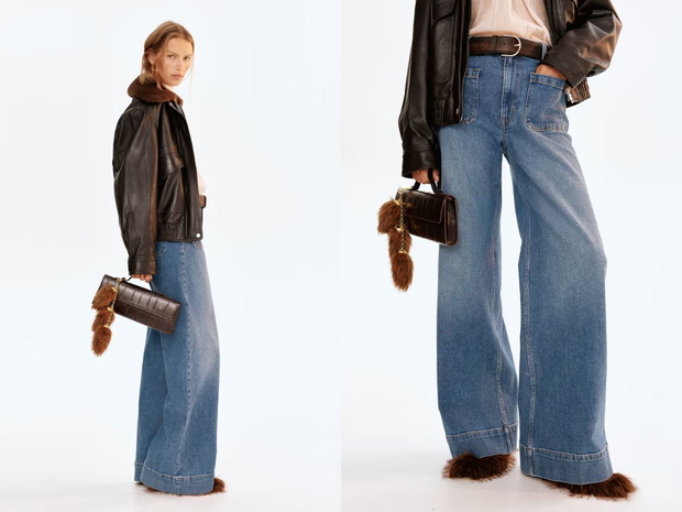 Eleganckie jeansy wide leg z wysokim stanem, H&M