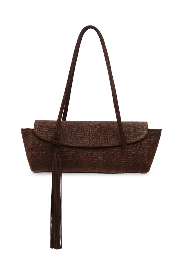 MAKO_Elongé Gondola Suede Bag with Tassels_