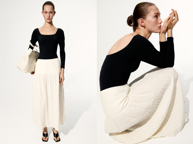 Spódnica w kolorze "eggshell" z H&M