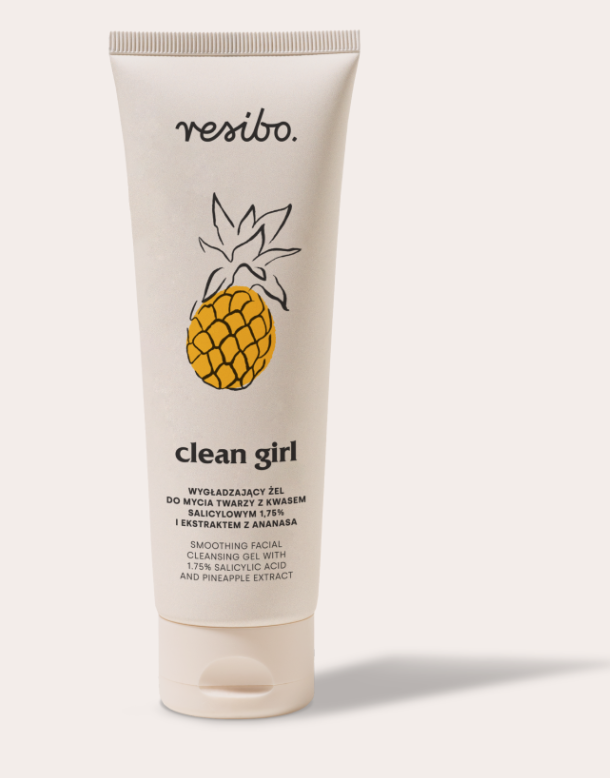 Clean Girl wygładzający żel do mycia twarzy z kwasem salicylowym 1,75% i ekstraktem z ananasa