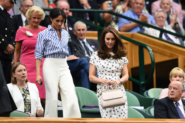 Księżna Meghan i księżna Kate na kortach Wimbledon, 14.07.2018.